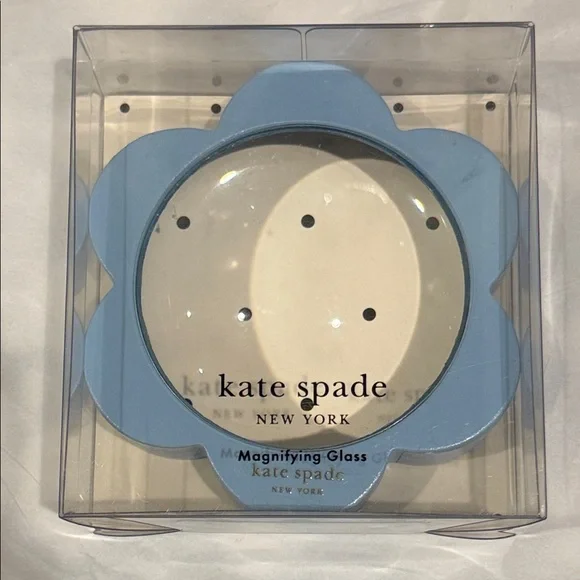 Kate Spade Blue Flower Magnifying Glass 5x Magnification New - Picture 2 of 4